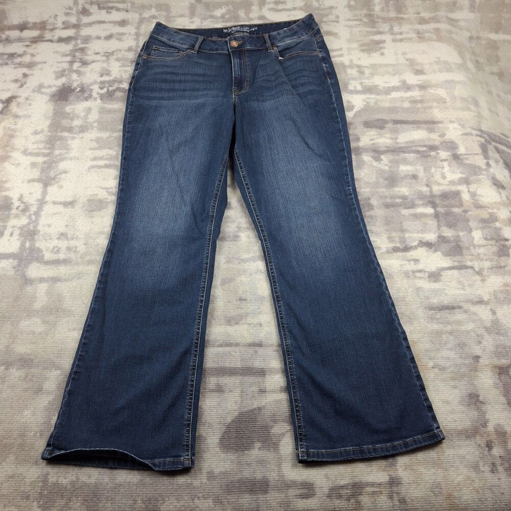 M Jeans by Maurices Womens 18 Reg High Rise Curvy Dark Wash Blue Denim Bootcut